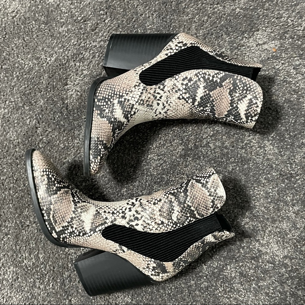 Qupid Snakeskin Ankle Boots
